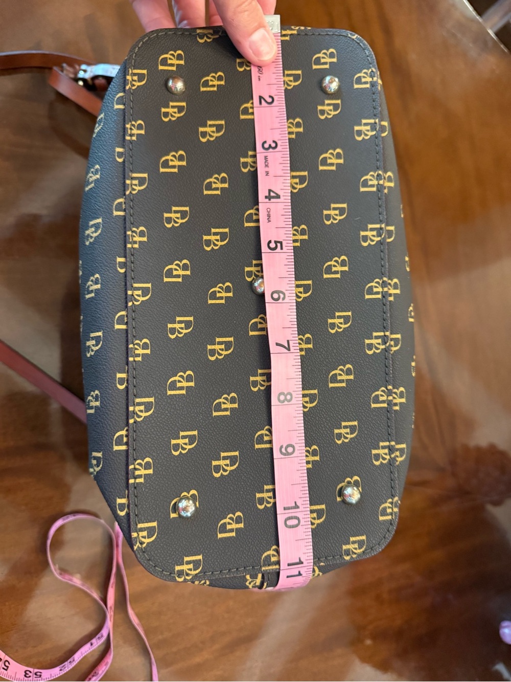Dooney & Bourke Black and Brown Signature Logo Shoulder Bag - Picture 3 of 8